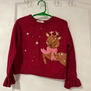 H&M Festive Red Kids Sweater with Reindeer